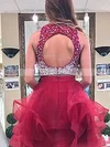 A-line Scoop Neck Tulle Short/Mini Short Prom Dresses With Tiered #Favs020020111693