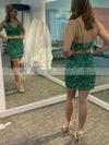 Sheath/Column V-neck Sequined Short/Mini Short Prom Dresses #Favs020020109317