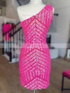 Sheath/Column One Shoulder Sequined Short/Mini Short Prom Dresses #Favs020020110293