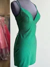 Sheath/Column V-neck Jersey Short/Mini Short Prom Dresses With Beading #Favs020020110983