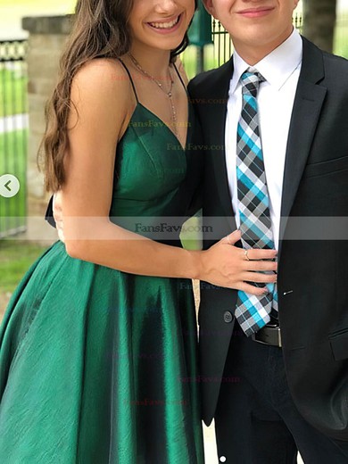 A-line V-neck Silk-like Satin Short/Mini Short Prom Dresses #Favs020020109333