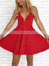 A-line V-neck Stretch Crepe Short/Mini Short Prom Dresses #Favs020020109335