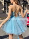 A-line Scoop Neck Sequined Short/Mini Short Prom Dresses #Favs020020111000