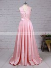 Princess Halter Satin Sweep Train Appliques Lace Prom Dresses #Favs020105085