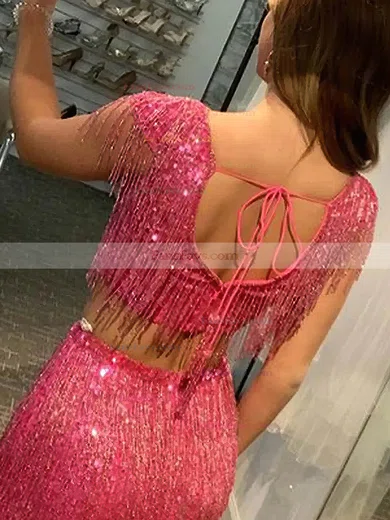 Sheath/Column V-neck Sequined Short/Mini Short Prom Dresses #Favs020020110319