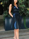 A-line V-neck Silk-like Satin Short/Mini Short Prom Dresses #Favs020020111010