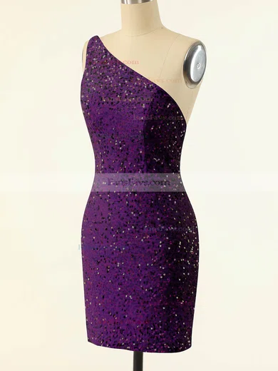 Sheath/Column One Shoulder Sequined Short/Mini Short Prom Dresses #Favs020020110326
