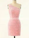 Sheath/Column One Shoulder Sequined Short/Mini Short Prom Dresses #Favs020020110326