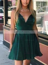 A-line V-neck Silk-like Satin Short/Mini Short Prom Dresses #Favs020020109363