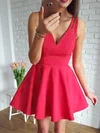 A-line V-neck Stretch Crepe Short/Mini Short Prom Dresses #Favs020020109369