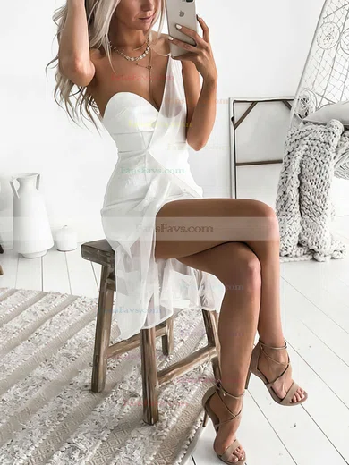 A-line One Shoulder Tulle Asymmetrical Short Prom Dresses With Appliques Lace #Favs020020111746