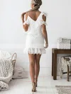 Sheath/Column V-neck Chiffon Short/Mini Short Prom Dresses With Cascading Ruffles #Favs020020111748