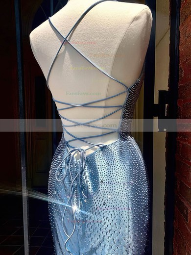 Sheath/Column V-neck Silk-like Satin Short/Mini Short Prom Dresses With Beading #Favs020020111031