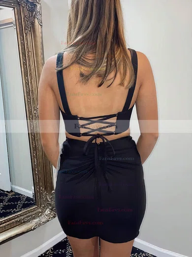 Sheath/Column Scoop Neck Jersey Short/Mini Short Prom Dresses With Ruffles #Favs020020111032