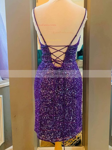 Sheath/Column V-neck Sequined Short/Mini Short Prom Dresses #Favs020020111033