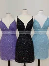 Sheath/Column V-neck Sequined Short/Mini Short Prom Dresses #Favs020020111033
