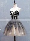 A-line Sweetheart Tulle Short/Mini Short Prom Dresses With Flower(s) #Favs020020111043
