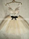 A-line V-neck Tulle Lace Short/Mini Short Prom Dresses With Beading #Favs020020111045
