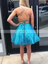 A-line Scoop Neck Sequined Short/Mini Short Prom Dresses #Favs020020110543