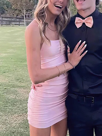 Sheath/Column Scoop Neck Jersey Short/Mini Short Prom Dresses #Favs020020111050