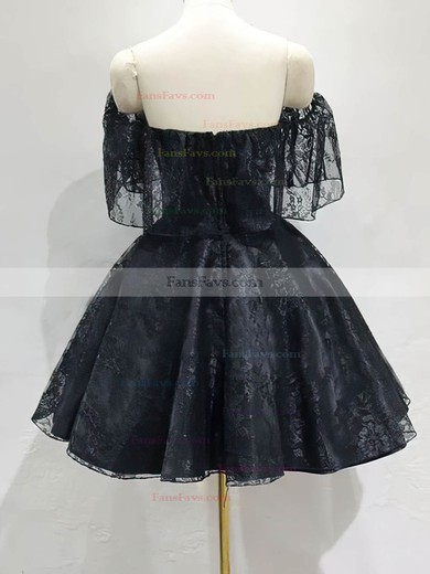 A-line Square Neckline Lace Knee-length Short Prom Dresses #Favs020020111792