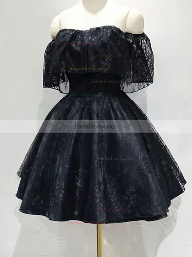 A-line Square Neckline Lace Knee-length Short Prom Dresses #Favs020020111792