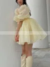 A-line Off-the-shoulder Organza Short/Mini Short Prom Dresses #Favs020020111802
