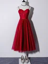 A-line Sweetheart Tulle Tea-length Short Prom Dresses #Favs020020110209