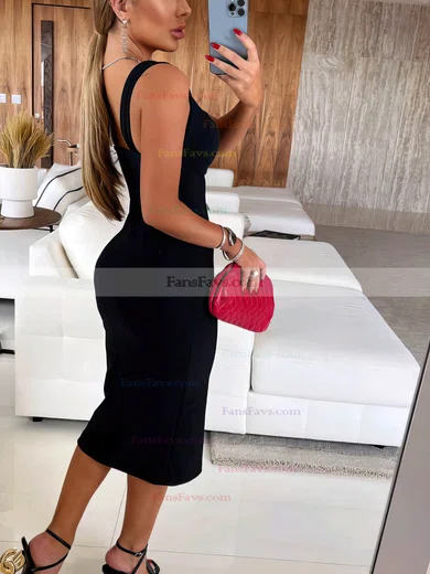 Sheath/Column V-neck Jersey Tea-length Short Prom Dresses #Favs020020111069