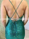 Sheath/Column Cowl Neck Sequined Short/Mini Short Prom Dresses #Favs020020111079