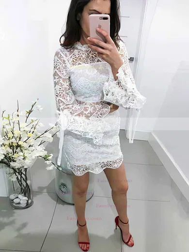 Sheath/Column High Neck Lace Short/Mini Short Prom Dresses #Favs020020110223