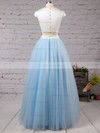 Ball Gown Scoop Neck Satin Tulle Floor-length Prom Dresses #Favs020103301