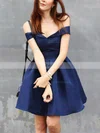 A-line Off-the-shoulder Satin Short/Mini Short Prom Dresses #Favs020020110250