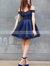 A-line Off-the-shoulder Satin Short/Mini Short Prom Dresses #Favs020020110250
