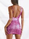 Sheath/Column Cowl Neck Sequined Short/Mini Short Prom Dresses #Favs020020111125