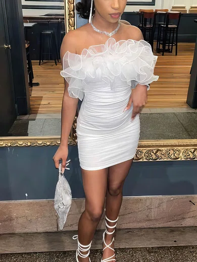 Sheath/Column Strapless Jersey Short/Mini Short Prom Dresses #Favs020020111128