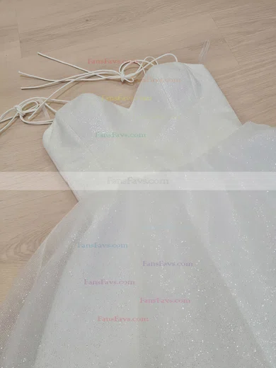 A-line Off-the-shoulder Glitter Short/Mini Short Prom Dresses With Ruffles #Favs020020111135