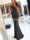 Sheath/Column Off-the-shoulder Jersey Sweep Train Beading Prom Dresses #Favs020105707