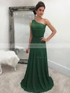 A-line One Shoulder Chiffon Sweep Train Prom Dresses #Favs020105744