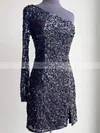 Sheath/Column One Shoulder Sequined Short/Mini Short Prom Dresses With Split Front #Favs020020110397