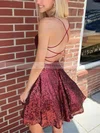 A-line Scoop Neck Sequined Short/Mini Short Prom Dresses #Favs020020110400
