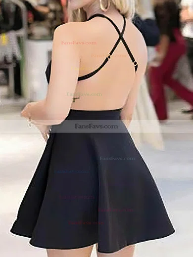 A-line Scoop Neck Stretch Crepe Short/Mini Short Prom Dresses #Favs020020111162