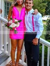 Sheath/Column V-neck Jersey Short/Mini Short Prom Dresses #Favs020020111197