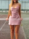 A-line Cowl Neck Silk-like Satin Short/Mini Short Prom Dresses #Favs020020111203