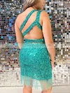 Sheath/Column One Shoulder Sequined Short/Mini Short Prom Dresses #Favs020020111209