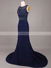 Trumpet/Mermaid Scoop Neck Chiffon Court Train Beading Prom Dresses #Favs020101816