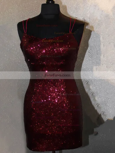Sheath/Column Scoop Neck Sequined Short/Mini Short Prom Dresses #Favs020020111213
