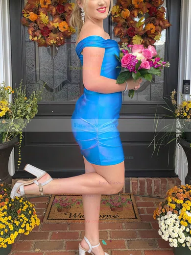 Sheath/Column Off-the-shoulder Jersey Short/Mini Short Prom Dresses #Favs020020111219