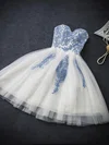 A-line Sweetheart Tulle Short/Mini Short Prom Dresses With Lace #Favs020020110462