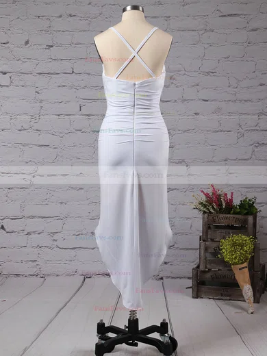 Sheath/Column V-neck Jersey Asymmetrical Ruffles Hot High Low Short Prom Dresses #Favs020103524